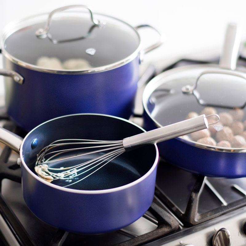 Blue Diamond 10 Piece Stainless Steel Non Stick Cookware Set & Reviews